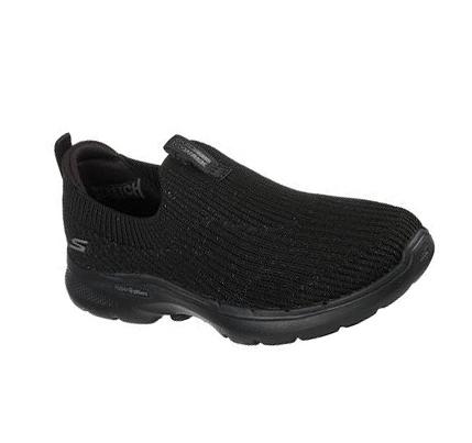 Női Skechers GOwalk 6 - Ocean Crystal Gyalogló Cipő Fekete | HU7419X