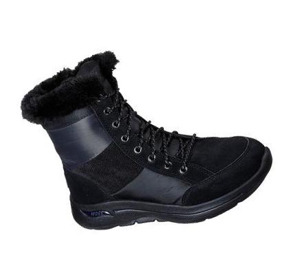 Női Skechers GOwalk Arch Fit - Conquer Csizma Fekete Szürke | HUI191G