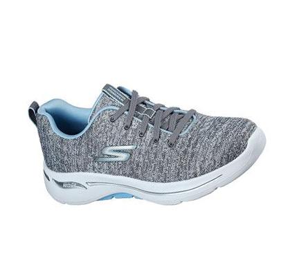 Női Skechers GOwalk Arch Fit - Glee Gyalogló Cipő Szürke Világos Kék | HU6573G