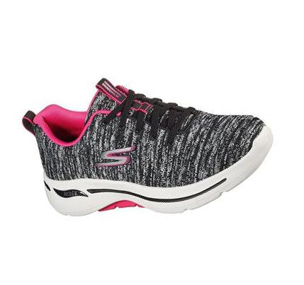 Női Skechers GOwalk Arch Fit - Glee Gyalogló Cipő Fekete Rózsaszín | HU74473