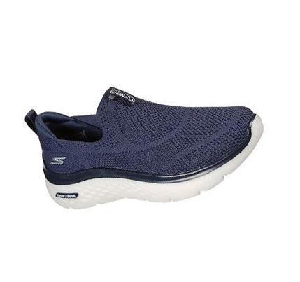 Női Skechers GOwalk Hyper Burst - Solar Winds Slip Ons Sötétkék Fehér | HU7522L