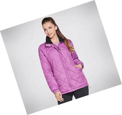 Női Skechers GOwalk Journey Puffer Kabát Levendula | HU3769Q