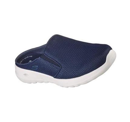 Női Skechers GOwalk Joy - Lazy Sunday Gyalogló Cipő Sötétkék Fehér | HUI303P
