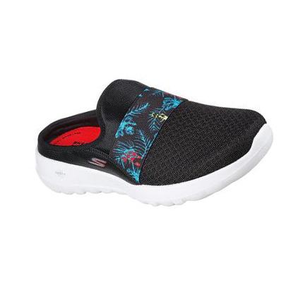 Női Skechers GOwalk Joy - Tropical Oasis Gyalogló Cipő Fekete Piros | HU5788C