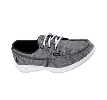 Női Skechers GOwalk Lite - Isla Alkalmi Cipő Fekete Fehér | HU6038L