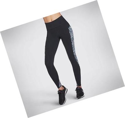 Női Skechers GOwalk Wear White Leopard HW Leggings Fekete | HU57470