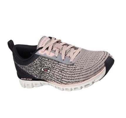 Női Skechers Glide-Step Sport - Head Start Edzőcipő Fekete Rózsaszín | HUA123D