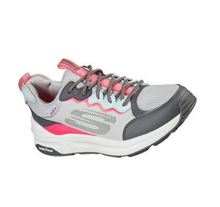 Női Skechers Global Jogger - Fresh Strike Slip Ons Szürke Rózsaszín | HU6844L