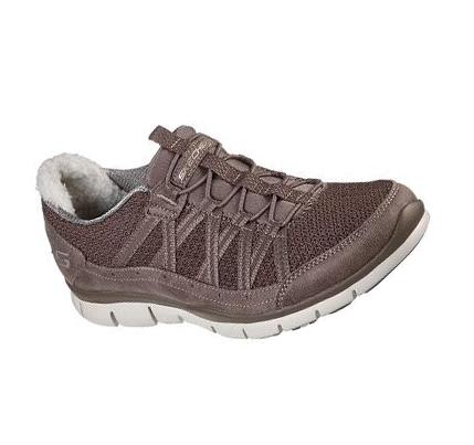 Női Skechers Gratis - Tender Care Slip Ons Barna | HU61993