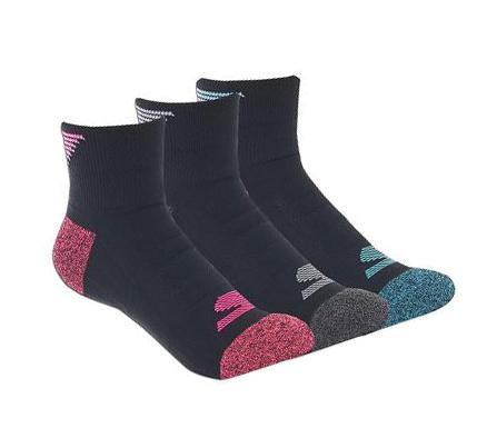 Női Skechers Half Terry Sport - 3 Pack Zokni Fekete | HU3094A