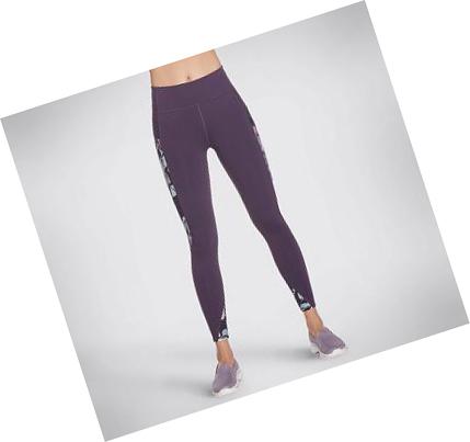Női Skechers Ink Leaf HW Leggings Lila | HU57598