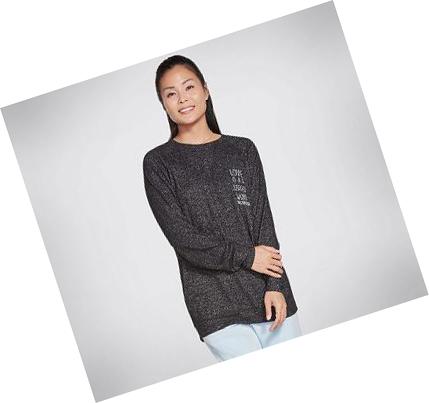 Női Skechers Love Is Oversized Cozy Póló Fekete | HU42974