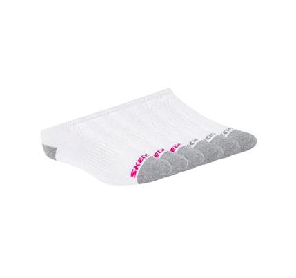 Női Skechers Low Cut Gyalogló - 6 Pack Zokni Fehér | HU3219G