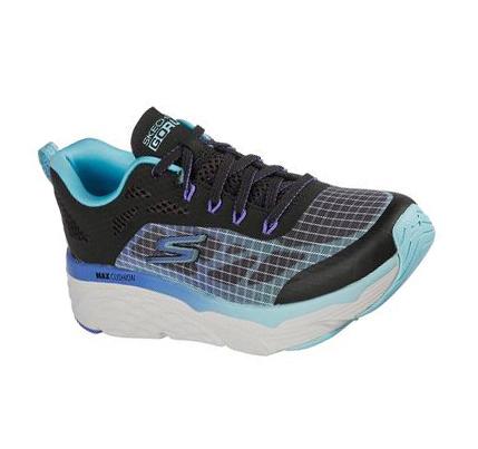 Női Skechers Max Cushioning Elite - Even Stride Edzőcipő Fekete Világos Türkiz | HU75845