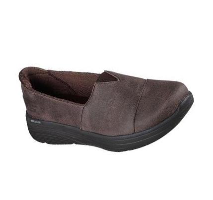 Női Skechers Max Cushioning Lite - Cozy Up Slip Ons Barna | HU6213Q