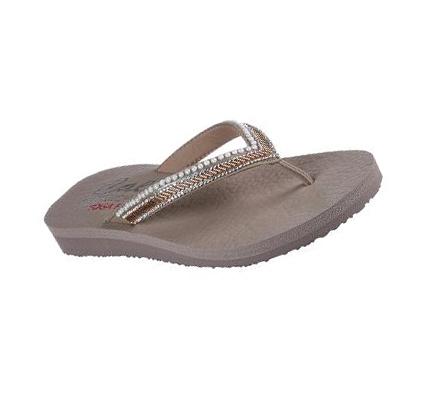 Női Skechers Meditation - Fancy Pearl Szandál Szürke Barna | HU5667Q