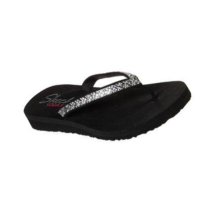 Női Skechers Meditation - Perfect 10 Szandál Fekete Titán | HU56558