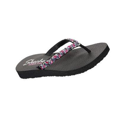 Női Skechers Meditation - Sweet Shine Szandál Fekete Színes | HU5630L