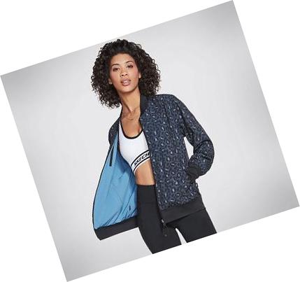 Női Skechers Midnight Leopard Rev Bomber Kabát Leopárd | HU3984L