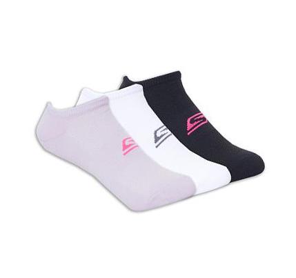 Női Skechers No Show Stretch - 3 Pack Zokni Levendula Színes | HU3322R