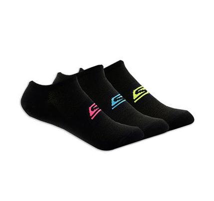 Női Skechers No Show Stretch - 3 Pack Zokni Fekete | HU3334L