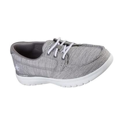 Női Skechers On the GO Flex - Ashore Slip Ons Szürke | HU5449B