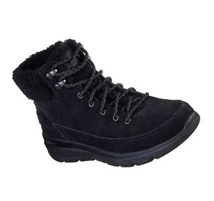 Női Skechers On-the-GO Glacial Ultra - Woodlands Csizma Fekete | HUI7273