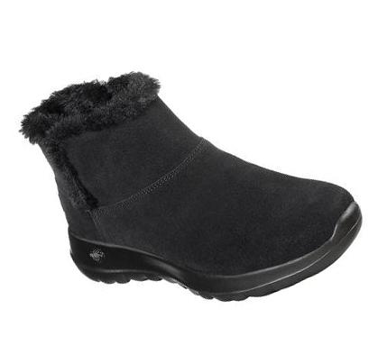 Női Skechers On the GO Joy - Bundle Up Csizma Fekete | HUI777X