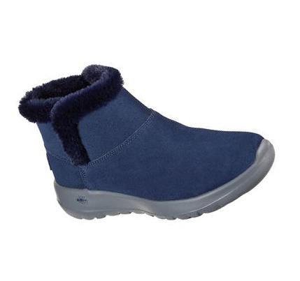 Női Skechers On the GO Joy - Bundle Up Csizma Sötétkék Szürke | HUI802L