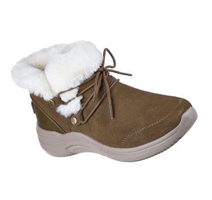 Női Skechers On-the-GO Midtown - Cozy Vibes Csizma Olivazöld | HUI8770