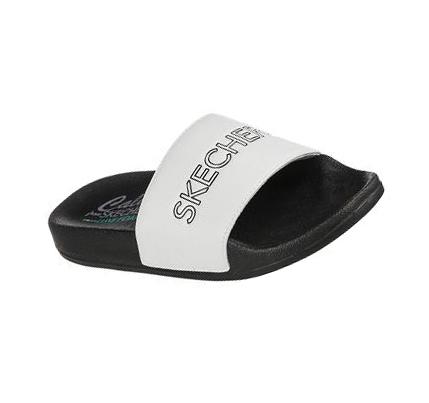 Női Skechers Pop Ups - Right Time Szandál Fehér Fekete | HU40420