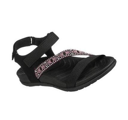 Női Skechers Reggae-Lite - Beachy Sunrise Szandál Fekete Világos Rózsaszín | HU4830R