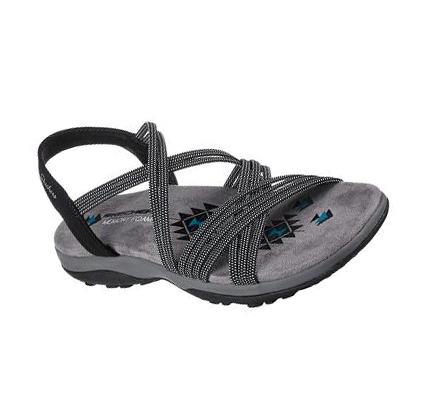 Női Skechers Reggae Slim - Turn It Up Szandál Fekete | HU48670