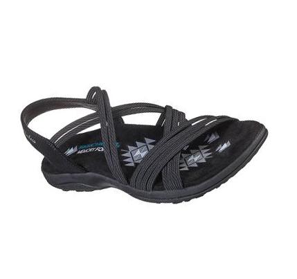 Női Skechers Reggae Slim - Turn It Up Szandál Fekete | HU4876L