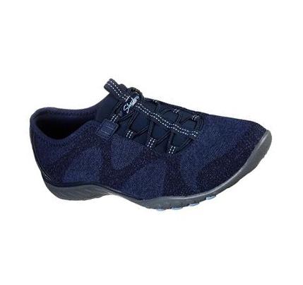 Női Skechers Relaxed Fit: Breathe-Easy - Opportuknity Alkalmi Cipő Sötétkék | HU35498