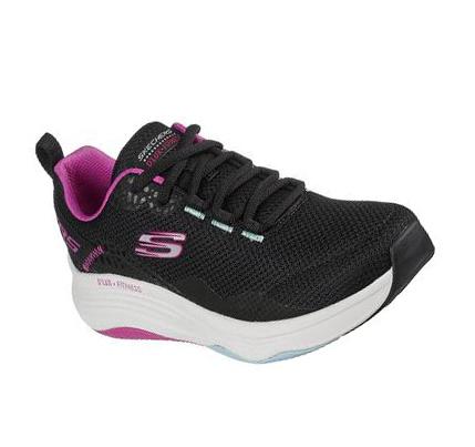 Női Skechers Relaxed Fit: D'Lux Fitness - Roam Free Edzőcipő Fekete Rózsaszín | HU3098W