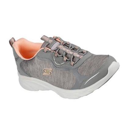 Női Skechers Relaxed Fit: D'Lux Kényelem - Sunny Oasis Slip Ons Szürke Rózsaszín | HU3063G