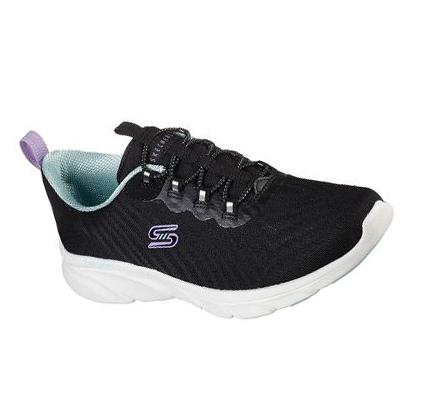 Női Skechers Relaxed Fit: D'Lux Kényelem - Easy Utcai Slip Ons Fekete Fehér | HUA863P