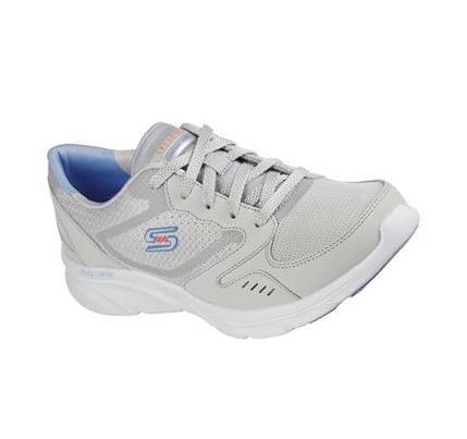 Női Skechers Relaxed Fit: D'Lux Kényelem - Plenty Success Alkalmi Cipő Szürke | HUA988A