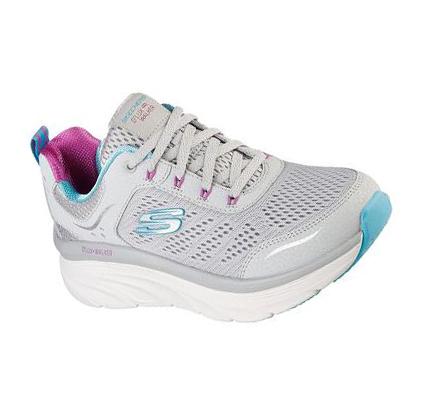 Női Skechers Relaxed Fit: D'Lux Walker - Infinite Motion Gyalogló Cipő Szürke Színes | HU3473B