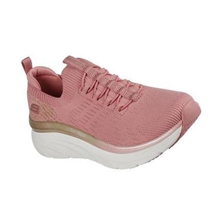 Női Skechers Relaxed Fit: D'Lux Walker - Let it Glow Gyalogló Cipő Rózsaszín | HU35480