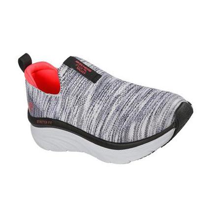 Női Skechers Relaxed Fit: D'Lux Walker - Rainbow Sky Gyalogló Cipő Fehér Fekete | HU3598S