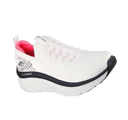 Női Skechers Relaxed Fit: D'Lux Walker - Star Stunner Gyalogló Cipő Fehér Fekete Rózsaszín | HU3623X