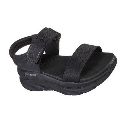 Női Skechers Relaxed Fit: D'Lux Walker - New Block Szandál Fekete | HU4628A