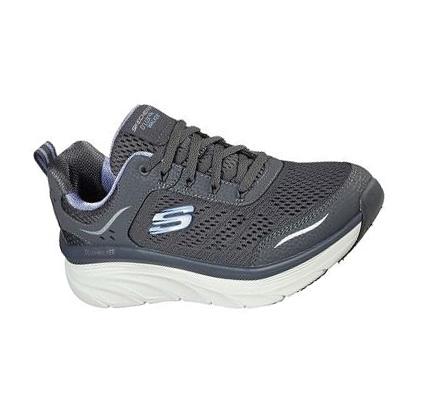 Női Skechers Relaxed Fit: D'Lux Walker - Infinite Motion Gyalogló Cipő Szürke Levendula | HU68974
