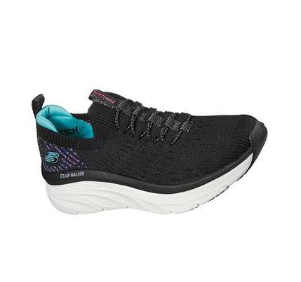 Női Skechers Relaxed Fit: D'Lux Walker - Star Stunner Gyalogló Cipő Fekete Világos Kék | HU69470
