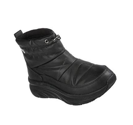 Női Skechers Relaxed Fit: D'Lux Walker - Téli Up Csizma Fekete | HU8063P
