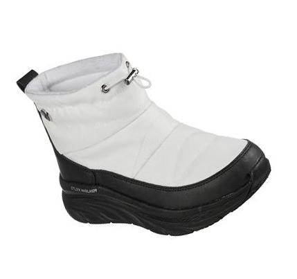 Női Skechers Relaxed Fit: D'Lux Walker - Téli Up Csizma Fehér Fekete | HUI002L