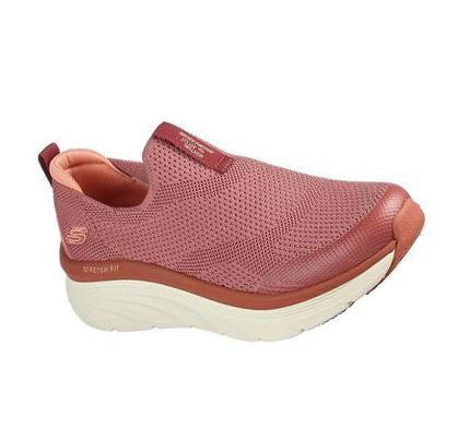 Női Skechers Relaxed Fit: D'Lux Walker - Quick Upgrade Gyalogló Cipő Sötétrózsaszín | HUI3530