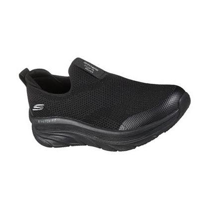 Női Skechers Relaxed Fit: D'Lux Walker - Quick Upgrade Gyalogló Cipő Fekete | HUI367B